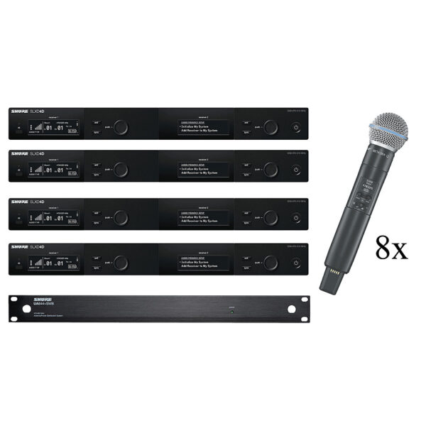 Shure 4 x SLXD24DE/B58 S50 + 1 x UA844+SWB/LC-E Funkmikrofon