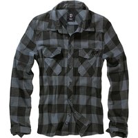 Brandit Flanellhemd - Checkshirt - S bis 7XL - für Männer - Größe XXL - schwarz/grau