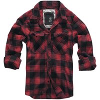 Brandit Flanellhemd - Checkshirt - S bis 7XL - für Männer - Größe XXL - rot/schwarz