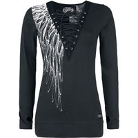 Vixxsin Langarmshirt - Shadow Angel Top - M bis 3XL - für Damen - Größe M - schwarz