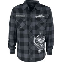 Motörhead Langarmhemd - Brandit Bastards - Checkshirt - S bis 5XL - für Männer - Größe XXL - schwarz/grau  - Lizenziertes Merchandise!