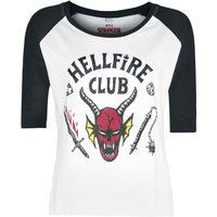 Stranger Things Langarmshirt - Hellfire Club - S bis 3XL - für Damen - Größe XXL - weiß/schwarz  - EMP exklusives Merchandise!