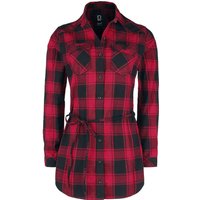 Brandit Langarmhemd - Ladies Longshirt Lucy - S bis 4XL - für Damen - Größe XXL - rot/schwarz