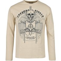 Rock Rebel by EMP - Rock Langarmshirt - Longsleeve With Skull Frontprint - M bis XXL - für Männer - Größe XXL - sand