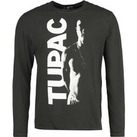 Tupac Shakur Langarmshirt - Amplified Collection - Shakur - S bis XXL - für Männer - Größe XXL - charcoal  - Lizenziertes Merchandise!