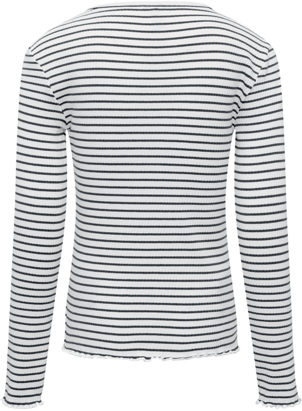 Kids ONLY Langarmshirt - Gila LS Rib Top - 122/128 - für Damen - Größe 122/128 - weiß/blau – Bild 2