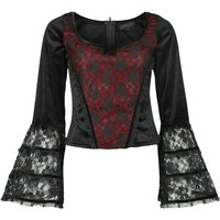 Sinister Gothic - Gothic Langarmshirt - Gothic Longsleeve - L bis XXL - für Damen - Größe XXL - schwarz/rot