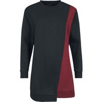 Kurzes Kleid für Damen  schwarz/dunkelrot "Sweatshirt Dress with asymmetrical Cut" von RED by EMP