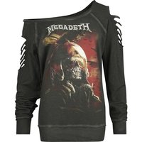 Megadeth Sweatshirt - Fighter Pilot - S bis XL - für Damen - Größe XL - grau  - Lizenziertes Merchandise!