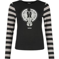 Wednesday - Gothic Langarmshirt - Music - S bis XXL - für Damen - Größe XXL - schwarz/grau  - EMP exklusives Merchandise!