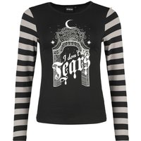 Wednesday - Gothic Langarmshirt - I Don't Do Tears - S bis XXL - für Damen - Größe XXL - grau/schwarz  - EMP exklusives Merchandise!