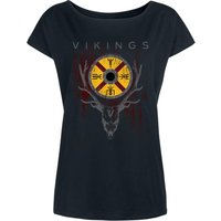 Vikings Deer Damen Loose-Shirt schwarz