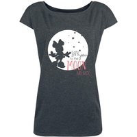 Mickey & Minnie Mouse Moon Damen Loose-Shirt dunkelgrau meliert