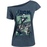 The Nightmare Before Christmas Zero Jack Damen Loose-Shirt blau meliert