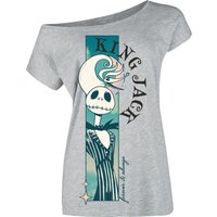 The Nightmare Before Christmas King Jack Damen Loose-Shirt grau meliert