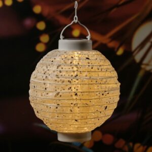 LED Solar Lampion - mit Muster - warmweiße LED - H: 23cm - D: 20cm ...