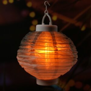 LED Solar Lampion - Flammeneffekt - 12 warmweiße LED - H: 23cm - D:...