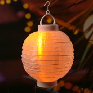 LED Solar Lampion - Flammeneffekt - 12 warmweiße LED - H: 23cm - D:...