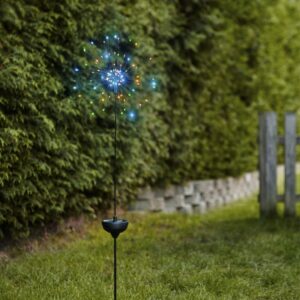 LED Solarstab FEUERWERK Gartendeko - 90 bunte LED - H: 100cm - Dämm...