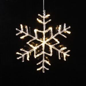 LED Schneeflocke - hängend - 24 warmweiße LED - D: 40cm - inkl. Tra...