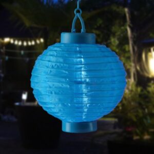 LED Solar Lampion - 1 kaltweiße LED - H: 23cm - D: 20cm - Lichtsens...