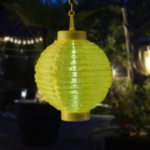 LED Solar Lampion - 1 kaltweiße LED - H: 23cm - D: 20cm - Lichtsens...