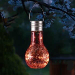 LED Solar Glühbirne CRACKLE GLOW - warmweiße LED Drahtlichterkette ...