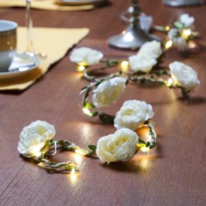 LED Lichterkette Rosen - 16 warmweiße LED - Timer - Batterie - L: 1...