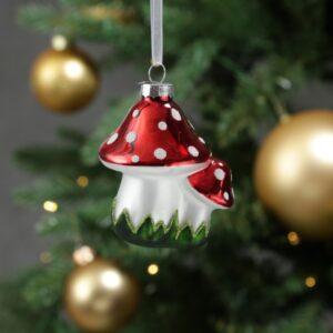 Weihnachtsbaumschmuck Fliegenpilze - Christbaumschmuck - Glas - H: ...