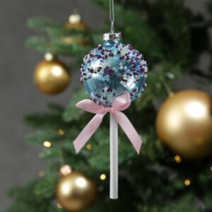 Weihnachtsbaumschmuck Lolli - mit Perlen verziert - Glas - Christba...