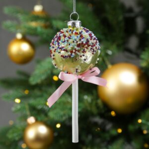 Weihnachtsbaumschmuck Lolli - mit Perlen verziert - Glas - Christba...