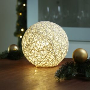 LED Dekokugel - Papierkugel - glitzernd - 30 warmweiße LED - D: 20c...