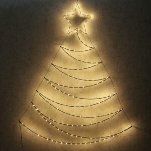 LED Tannenbaum - Wanddeko - zum Aufhängen - 200 bernsteinfarbene LE...