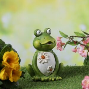 Gartenfigur Frosch Freddi - Tierfigur - Magnesia - H: 16cm - für Au...