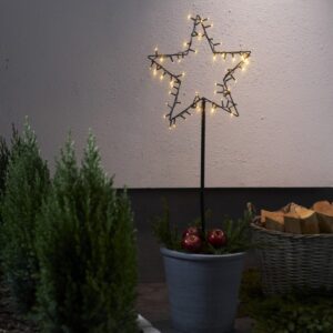 LED Lichterstern Spiky - stehend - H: 92cm - 60 warmweiße LED - Tim...