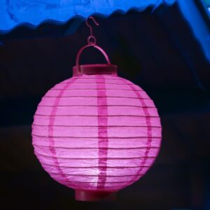 LED Lampion - kaltweiße LED - D: 30cm - Montagehaken - Batteriebetr...