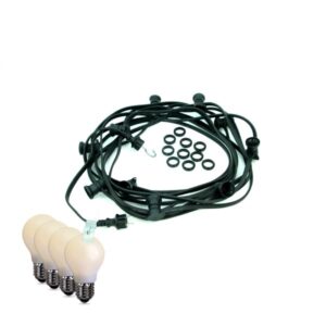 ILLU-Lichterkette BLACKY - 50m - 50xE27 - IP44 - bruchfeste opale T...