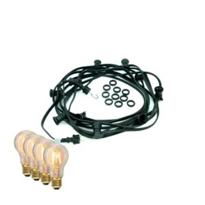 ILLU-Lichterkette BLACKY - 50m - 50 x E27 - IP44 - warmweiße EDISON...