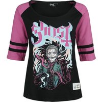 Ghost Langarmshirt - EMP Signature Collection - S bis XXL - für Damen - Größe XXL - schwarz/pink  - EMP exklusives Merchandise!