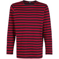 Urban Classics Langarmshirt - Regular Stripe Longlseeve - S bis XL - für Männer - Größe L - rot/schwarz