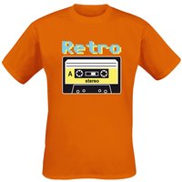 Funshirt T-Shirt - Retro Kassette - M bis 3XL - für Männer - Größe XXL - orange