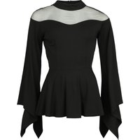 Gothicana by EMP - Gothic Langarmshirt - Longsleeve with Illusion Neckline - M bis XL - für Damen - Größe XL - schwarz