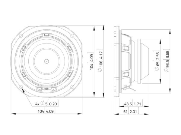 LAVOCE FSN041.00/16 4" Breitbandlautsprecher