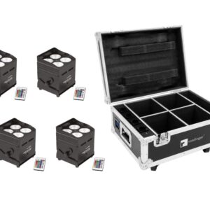 EUROLITE Set 4x AKKU UP-4 QCL Spot QuickDMX + Case mit Ladefunktion