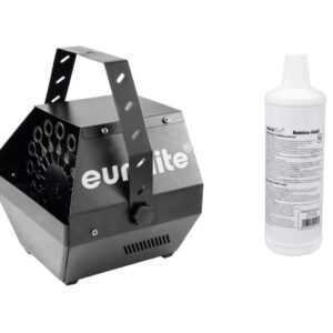 EUROLITE Set B-100 Seifenblasenmaschine schwarz DMX + Seifenblasenfluid 1l