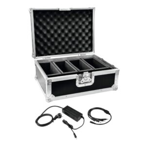 EUROLITE Set Flightcase 4x AKKU Flat Light 1 + Ladeger?t