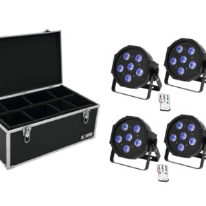 EUROLITE Set 4x LED SLS-603 TCL UV Floor + Case TDV-1