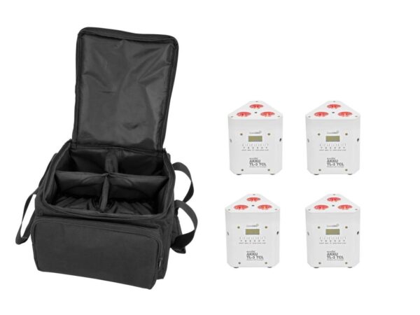 EUROLITE Set 4x AKKU TL-3 TCL wei? + SB-4 Soft-Bag