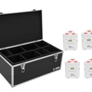 EUROLITE Set 4x AKKU TL-3 TCL wei? + Case TDV-1