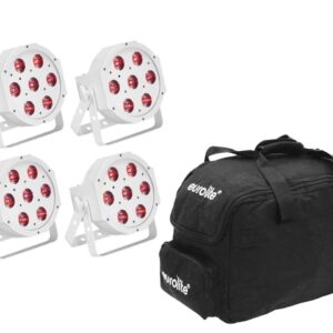 EUROLITE Set 4x LED SLS-7 HCL Spot wei? + Soft Bag